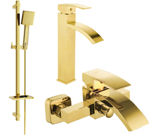 Mexen Libra DQ45 Badewannen-Set, Gold - 745113DQ45-50