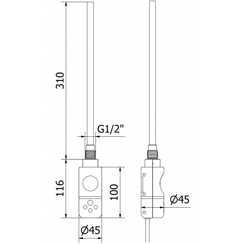 Mexen Ares grzejnik elektryczny 1200 x 400 mm, 300 W, chrom - W102-1200-400-2300-01