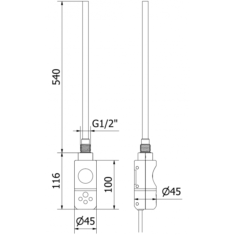 Mexen Ares grzejnik elektryczny 1200 x 600 mm, 600 W, czarny - W102-1200-600-2600-70