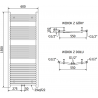 Mexen Ares elektrischer Heizkörper 1500 x 600 mm, 600 W, Chrom - W102-1500-600-2600-01