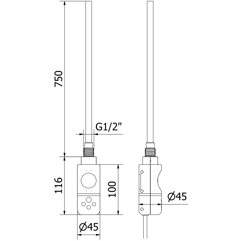 Mexen Ares radiador eléctrico 1500 x 600 mm, 900 W, blanco - W102-1500-600-2900-20