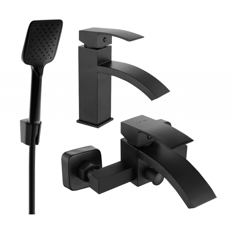 Mexen Libra R62 badkarssats, svart - 745103R62-70