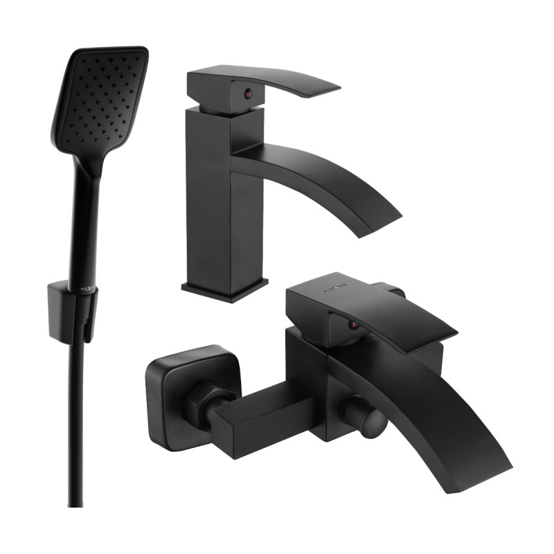 Mexen Libra R62 Bath Set, Black - 745103R62-70