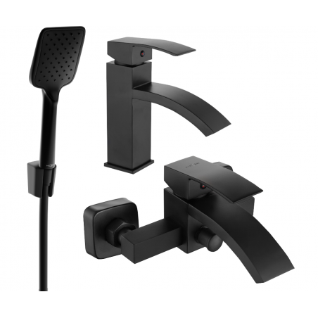 Mexen Libra R62 Bath Set, Black - 745103R62-70