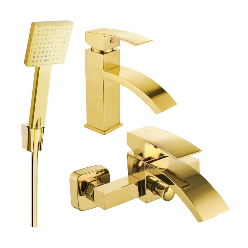 Mexen Libra R45 bathtub set, gold - 745103R45-50