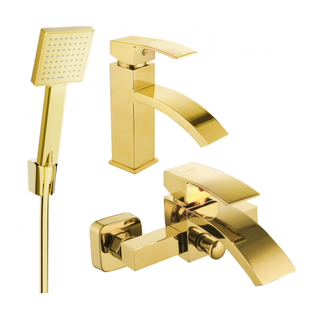 Mexen Libra R45 conjunto de bañera, dorado - 745103R45-50