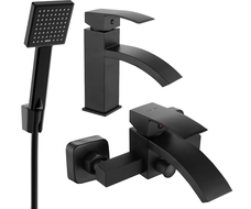 Mexen Libra R45 Badewannenset, schwarz - 745103R45-70