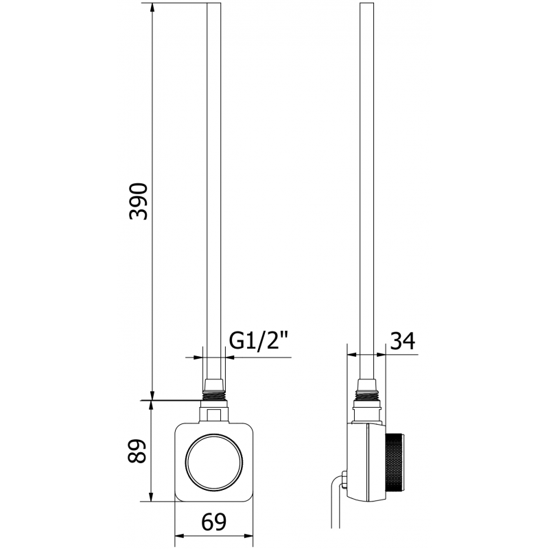 Mexen Ares Elektroheizkörper 900 x 600 mm, 400 W, weiß - W102-0900-600-6400-20