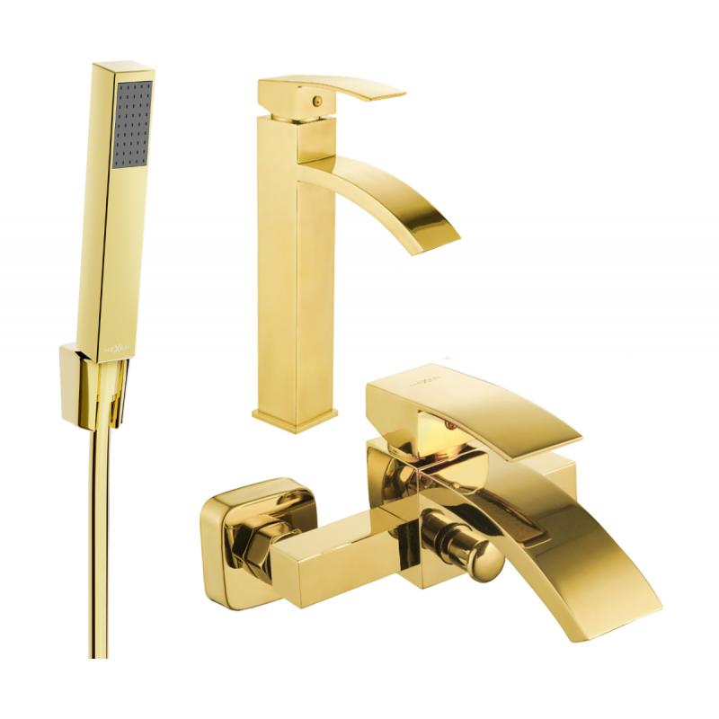Mexen Libra R77 ensemble de baignoire, or - 745113R77-50