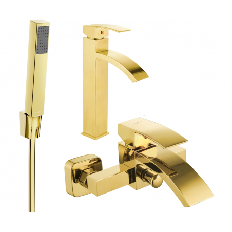 Mexen Libra R77 Buedewanne Set, gëllen - 745113R77-50