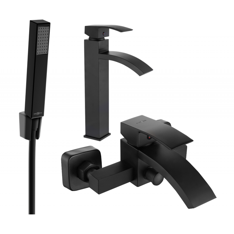 Mexen Libra R77 badkarssats, svart - 745113R77-70