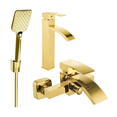 Mexen Libra R62 bathtub set, gold - 745113R62-50