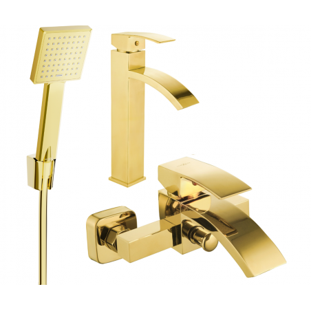 Mexen Libra R45 bath set, gold - 745113R45-50