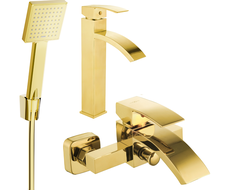 Mexen Libra R45 Badewannen-Set, Gold - 745113R45-50