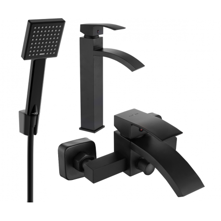 Mexen Libra R45 conjunto de bañera, negro - 745113R45-70