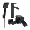 Mexen Libra R45 bathtub set, black - 745113R45-70