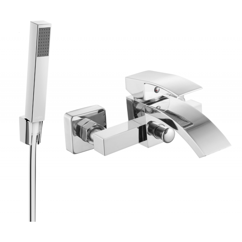 Mexen Libra R77 grifo de baño con conjunto de ducha, cromo - 74513R77-00