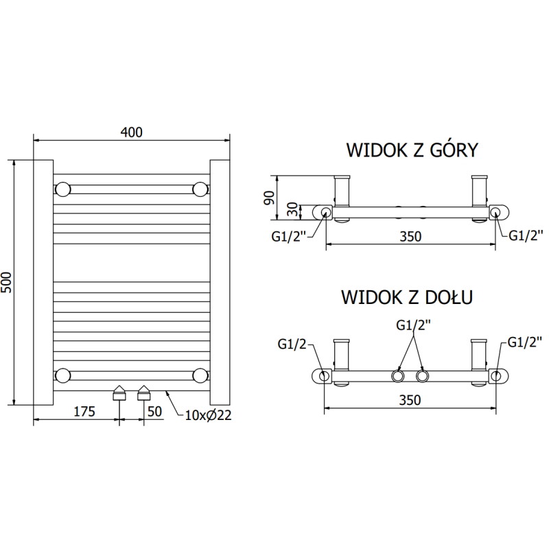 Mexen Mars elektriskais radiators 500 x 400 mm, 300 W, hroms - W110-0500-400-2300-01