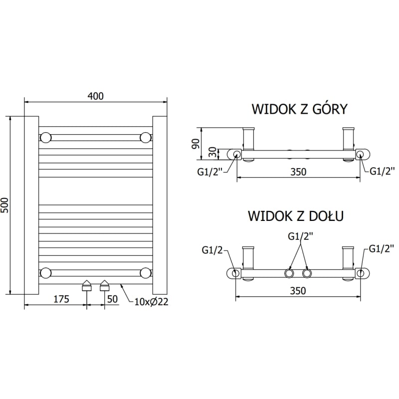 Mexen Mars radiador eléctrico 500 x 400 mm, 300 W, antracita - W110-0500-400-2300-66
