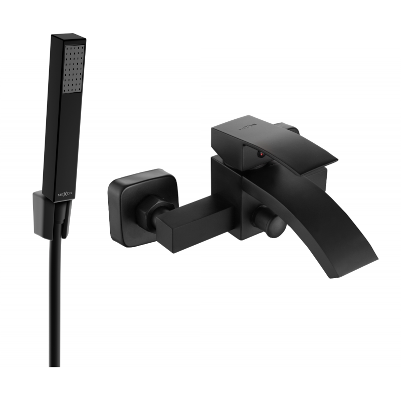 Mexen Libra R77 grifo de bañera con ducha, negro - 74513R77-70