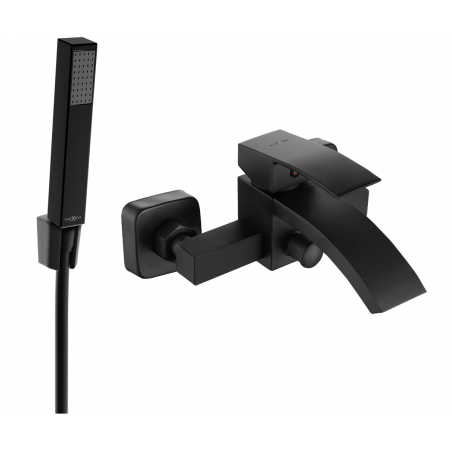 Mexen Libra R77 robinet de baignoire avec ensemble de douche, noir - 74513R77-70