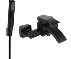 Mexen Libra R77 bathtub faucet with shower set, black - 74513R77-70