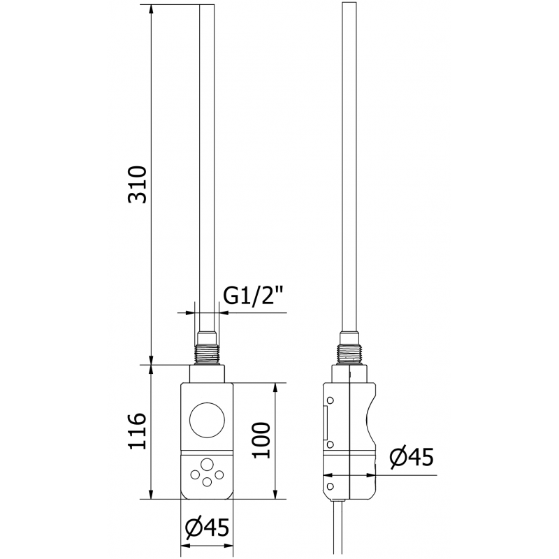 Mexen Mars grzejnik elektryczny 700 x 400 mm, 300 W, czarny - W110-0700-400-2300-70
