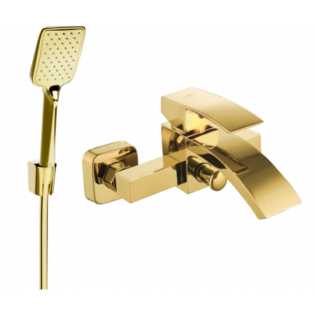 Mexen Libra R62 badkraan met doucheset, goud - 74513R62-50