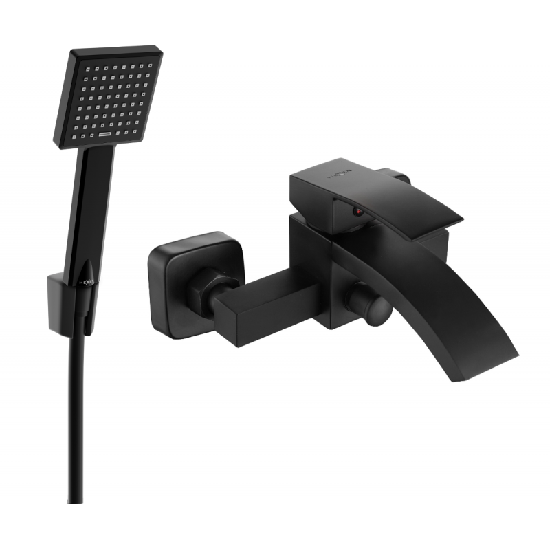 Mexen Libra R45 grifo de baño con set de ducha, negro - 74513R45-70