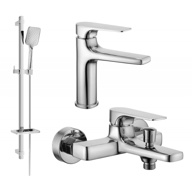 Mexen Lynx DQ62 badkar set, krom - 745903DQ62-00