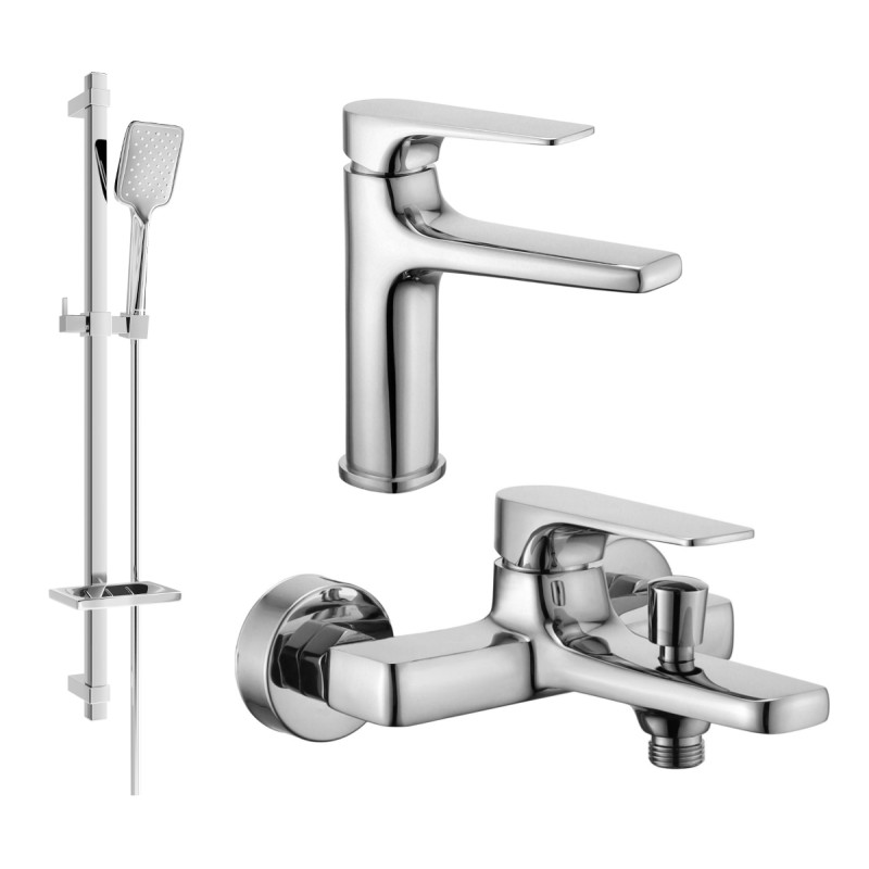 Mexen Lynx DQ62 bathtub set, chrome - 745903DQ62-00