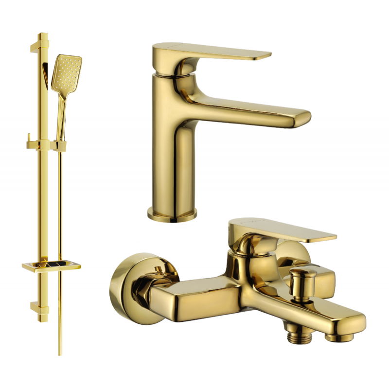 Mexen Lynx DQ62 conjunto de baño, dorado - 745903DQ62-50