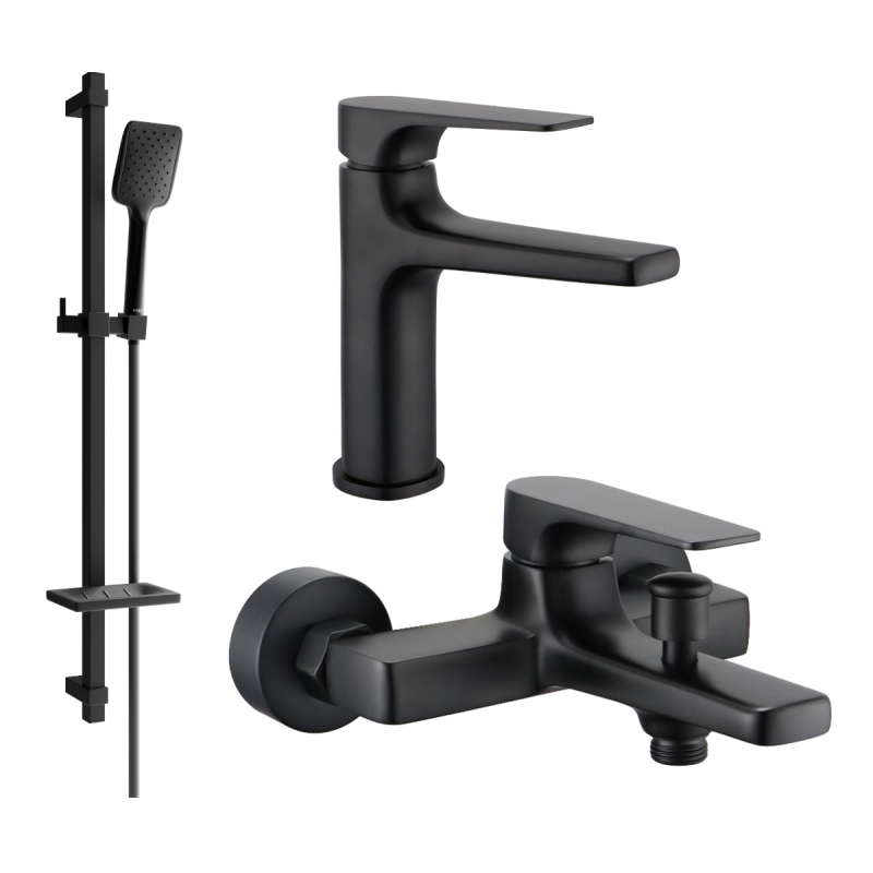 Mexen Lynx DQ62 conjunto de baño, negro - 745903DQ62-70