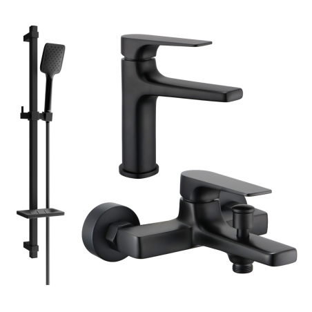 Mexen Lynx DQ62 set da bagno, nero - 745903DQ62-70