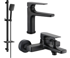Mexen Lynx DQ62 juego de baño, negro - 745903DQ62-70