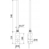Mexen Mars radiador eléctrico 900 x 600 mm, 300 W, dorado - W110-0900-600-2300-50