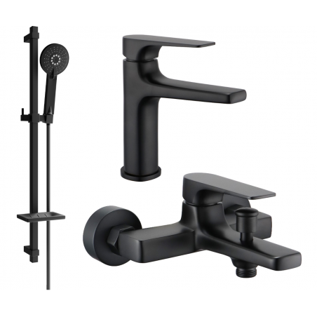 Mexen Lynx DQ40 Bathtub Set, Black - 745903DQ40-70