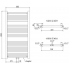 Mexen Mars elektrischer Heizkörper 1200 x 600 mm, 600 W, Anthrazit - W110-1200-600-2600-66