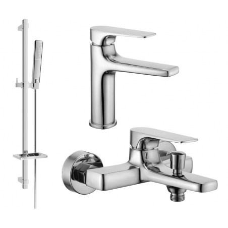 Mexen Lynx DQ72 Bath Set, Chrome - 745903DQ72-00
