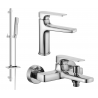 Mexen Lynx DQ72 Bath Set, Chrome - 745903DQ72-00