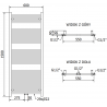 Mexen Mars radiador eléctrico 1500 x 600 mm, 600 W, cromo - W110-1500-600-2600-01