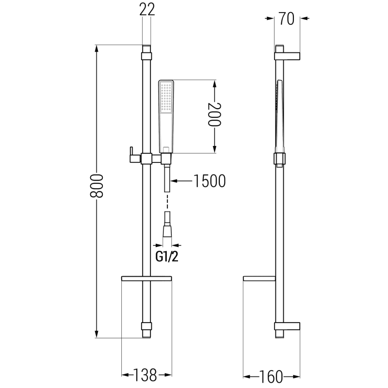 Mexen Lynx DQ72 conjunto de bañera, negro - 745903DQ72-70