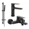 Mexen Lynx DQ72 bath set, black - 745903DQ72-70
