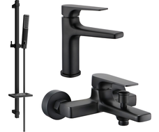 Mexen Lynx DQ72 Badewannen-Set, schwarz - 745903DQ72-70