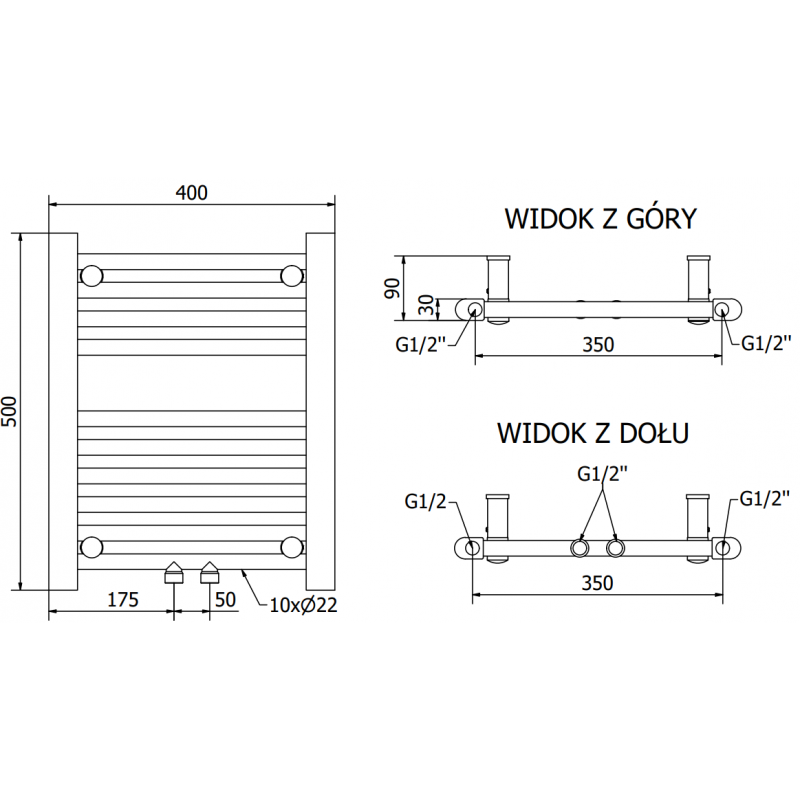 Mexen Mars ηλεκτρικό καλοριφέρ 500 x 400 mm, 300 W, λευκό - W110-0500-400-6300-20