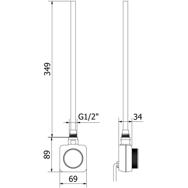 Mexen Mars radiador eléctrico 900 x 400 mm, 300 W, blanco - W110-0900-400-6300-20