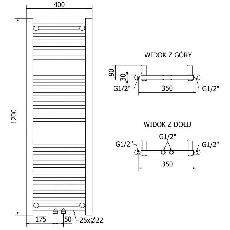 Mexen Mars sähkölämmitin 1200 x 400 mm, 400 W, valkoinen - W110-1200-400-6400-20