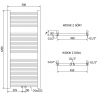 Mexen Mars elektrische radiator 1200 x 500 mm, 500 W, zwart - W110-1200-500-6500-70