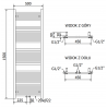 Mexen Mars radiador eléctrico 1500 x 500 mm, 600 W, negro - W110-1500-500-6600-70
