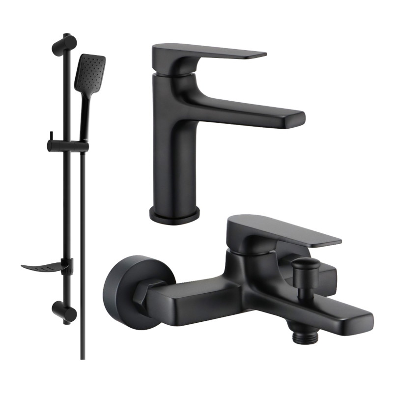 Mexen Lynx DF62 set za kadu, crni - 745903DF62-70